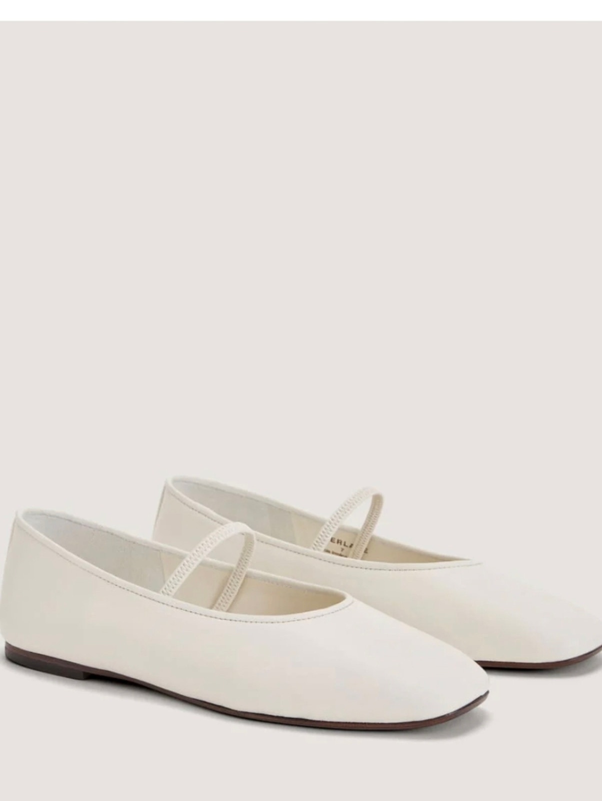 Everlane The Day Mary Jane Flats Cream White Leather Square Toe Shoes Slip On 9